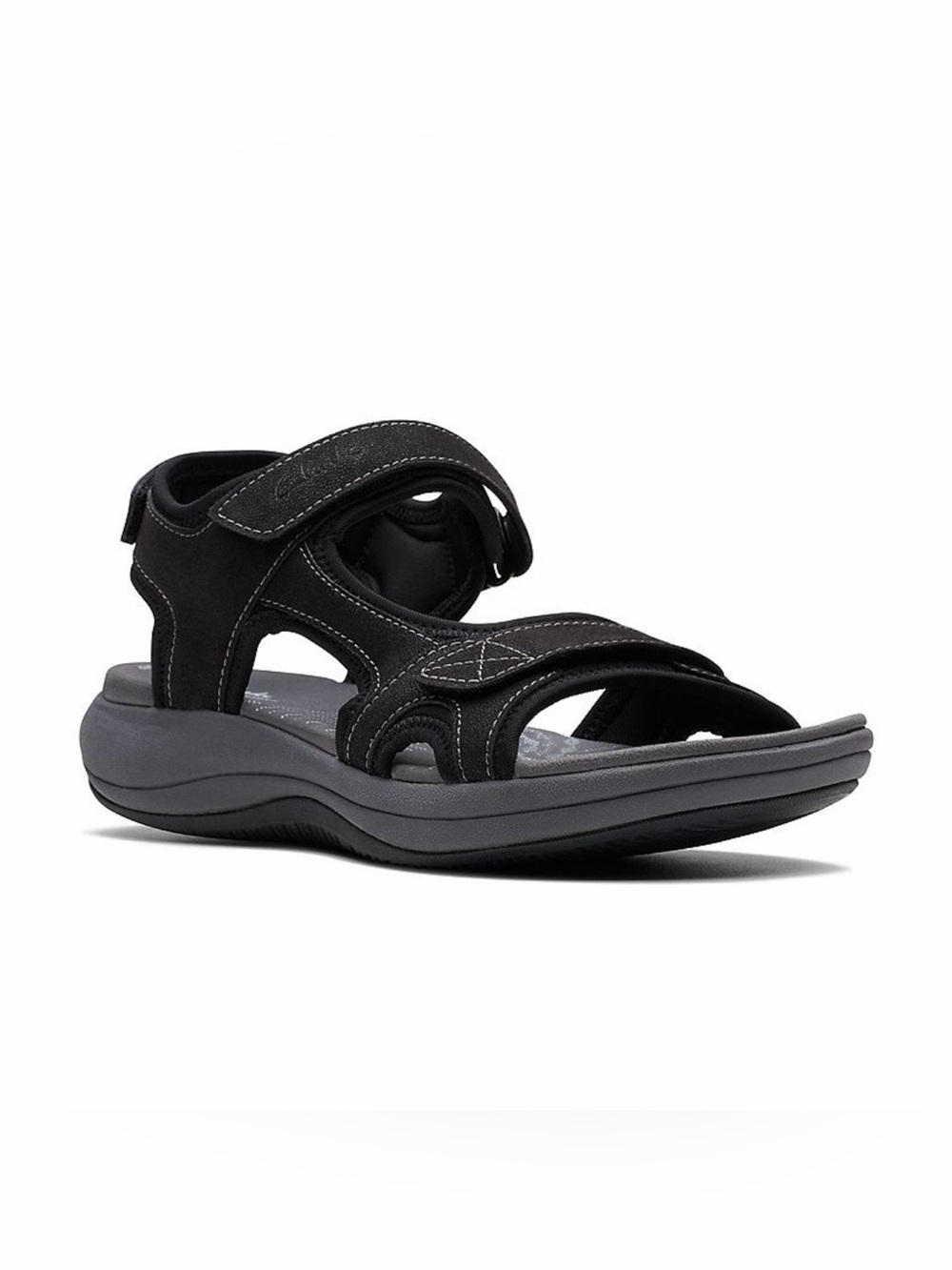 Clarks Cloudsteppers Mira Bay Sport Sandals Women 8 Black Comfort NEW